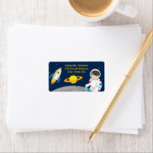 Outer Space Astronaut Birthday Party Address Label (Insitu)