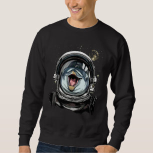 Outer Space Astronaut Dolphin Sea Life Galaxy Mari Sweatshirt