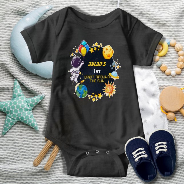 Outer Space Astronaut Galaxy Baby 1st Birthday  Bodysuit (Creator Uploaded)