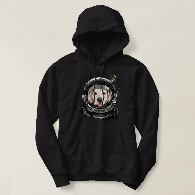 Outer Space Astronaut Golden Retriever Lover Pet D Hoodie (Design Front)