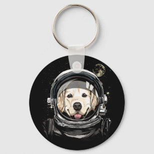 Outer Space Astronaut Golden Retriever Lover Pet D Key Ring