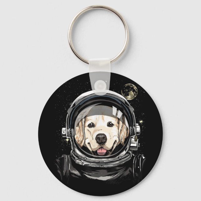Outer Space Astronaut Golden Retriever Lover Pet D Key Ring (Front)