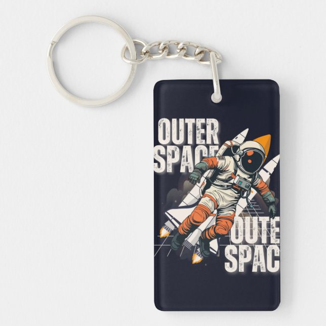 Outer Space Astronaut Keychain | Custom gift (Front)