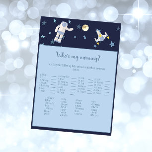 Outer Space Astronaut Who's My Mummy Baby Game Invitation