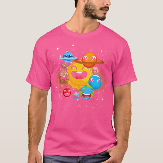 Outer Space Astronomer Universe Astronomy Cute Pla T-Shirt (Front)