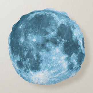 Outer Space Astronomy Astronaut Nursery Moon Round Cushion