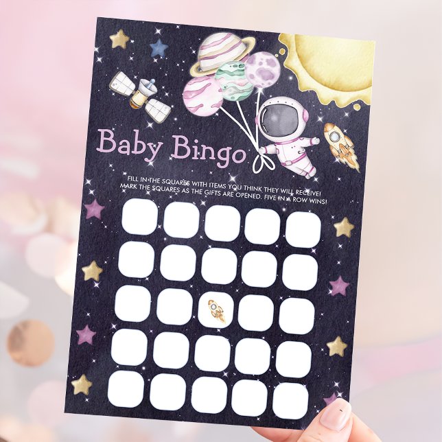 Outer Space Baby Shower Bingo Game Card (Creator Uploaded)