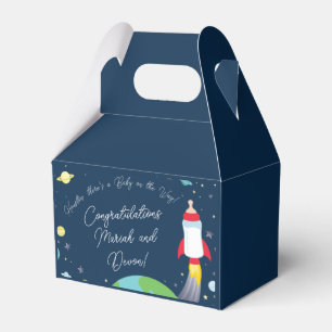 Outer Space Baby Shower Bottle Rocket Spaceship Favour Box