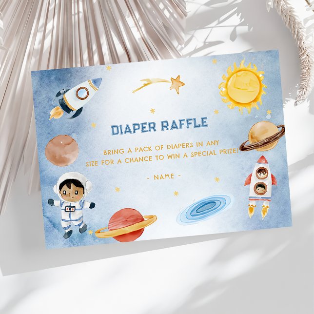 Outer Space Baby Shower Diaper Raffle Enclosure Card (Creator Uploaded)