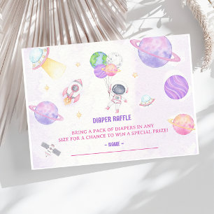 Outer Space Baby Shower Diaper Raffle Ticket  Enclosure Card