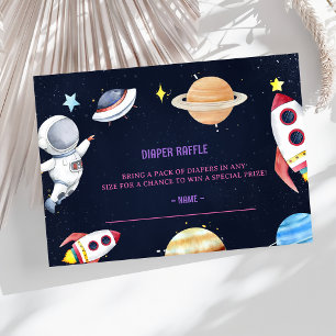 Outer Space Baby Shower Diaper Raffle Ticket  Enclosure Card