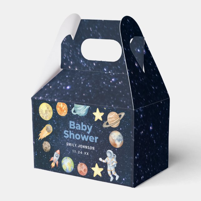 Outer Space Baby shower Favour Box (Front Side)