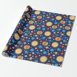 Outer Space Baby Shower Galaxy Universe Stars Wrapping Paper
