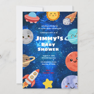 Outer Space Baby Shower Invitation