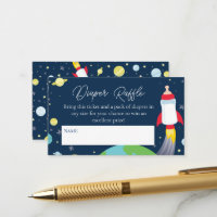 Outer Space Baby Shower Spaceship Diaper Raffle