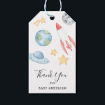 Outer Space Baby Shower Thank You Favour tag<br><div class="desc">Adorable favour tag,  perfect for a baby shower or just to say thank you. Featuring watercolor outer space illustrations. Customise with name,  event date or custom text.</div>