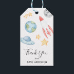 Outer Space Baby Shower Thank You Favour tag<br><div class="desc">Adorable favour tag,  perfect for a baby shower or just to say thank you. Featuring watercolor outer space illustrations. Customise with name,  event date or custom text.</div>