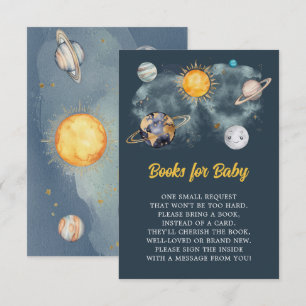Outer Space Birthday Galaxy Sun Moon Stars Planets Enclosure Card