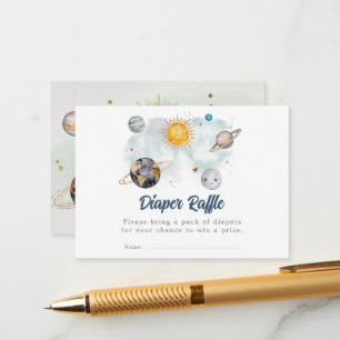 Outer Space Birthday Galaxy Sun Moon Stars Planets Enclosure Card