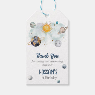 Outer Space Birthday Galaxy Sun Moon Stars Planets Gift Tags