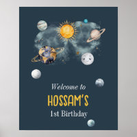 Outer Space Birthday Galaxy Sun Moon Stars Planets