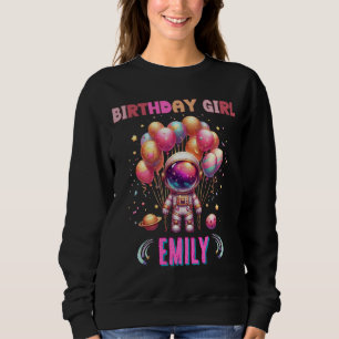 Outer Space Birthday Girl Flight Crew Sweatshirt