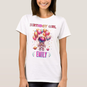 Outer Space Birthday Girl Flight Crew T-Shirt