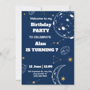 Outer Space Birthday Invitation