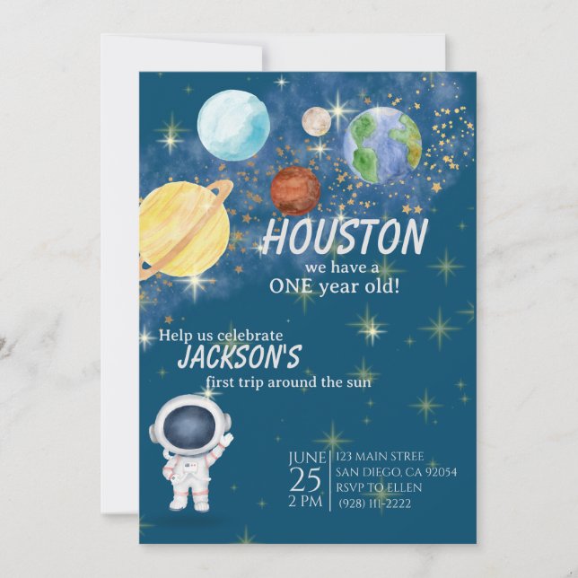 Outer Space Birthday Invitation (Front)