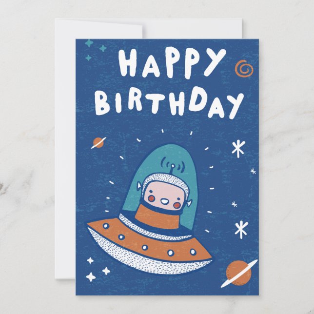 Outer Space Birthday Invitation (Front)