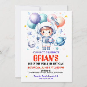 Outer Space Birthday Invitation