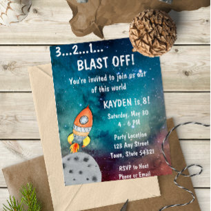 Outer Space Birthday Invitation