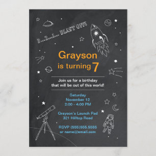 Outer Space Birthday Invitation