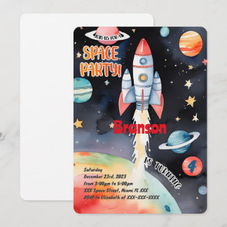 Outer Space Birthday Invitation