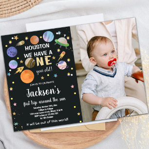 Outer Space Birthday Invitation with Photo