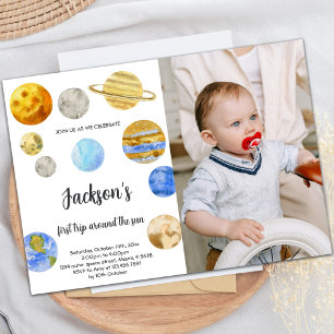 Outer Space Birthday Invitation with Photo