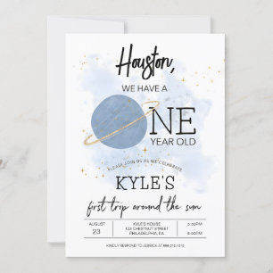 Outer Space Birthday Invite Template, 1st Birthday