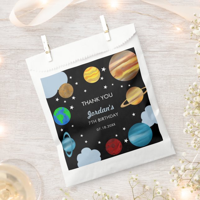 Outer Space Birthday Planets Galaxy Boys Party   Favour Bags (Clipped)