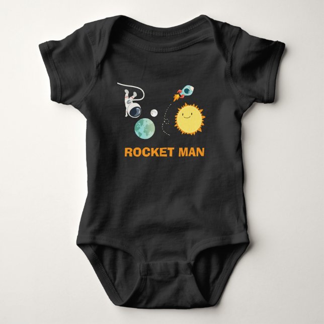 Outer Space Birthday Shirt Romper Rocket Astronaut (Front)