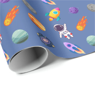 Outer Space Birthday Wrapping Paper