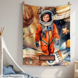 Outer Space Blanket Personalised Gift Young Boy
