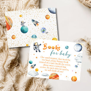 Outer Space Books for Baby Astronaut Theme Shower Enclosure Card