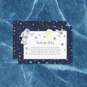 Outer Space Books For Baby Shower   White Enclosure Card