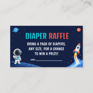 Outer Space Boy Baby Shower Diaper Raffle Enclosure Card