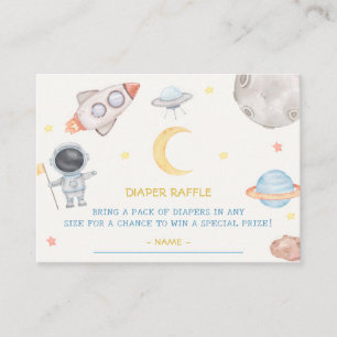 Outer Space Boys Baby Shower Diaper Raffle Ticket Enclosure Card