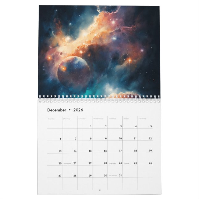 Outer Space Calendar (Dec 2026)