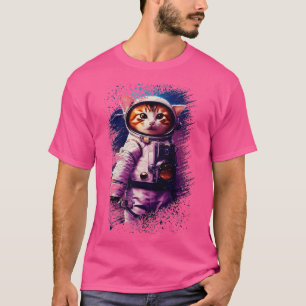 Outer Space Cat Kitty Astronaut Animal Face Galaxy T-Shirt
