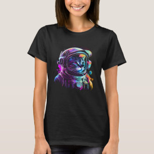 Outer Space Cat Kitty Astronaut Animal Face Galaxy T-Shirt