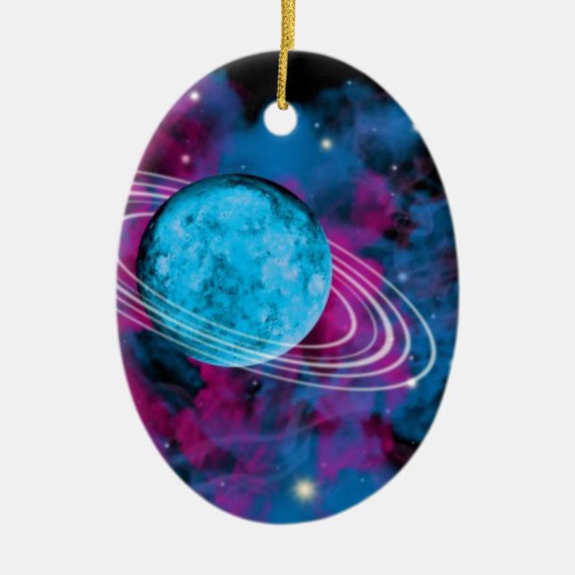 Outer Space Ceramic Tree Decoration (Front)