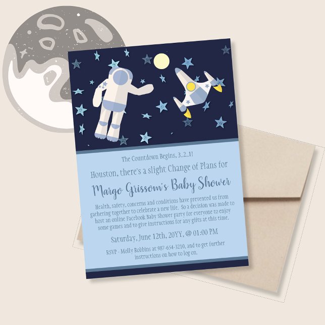 Outer Space Change of Plans Baby Shower Invitation (Creator Uploaded)
